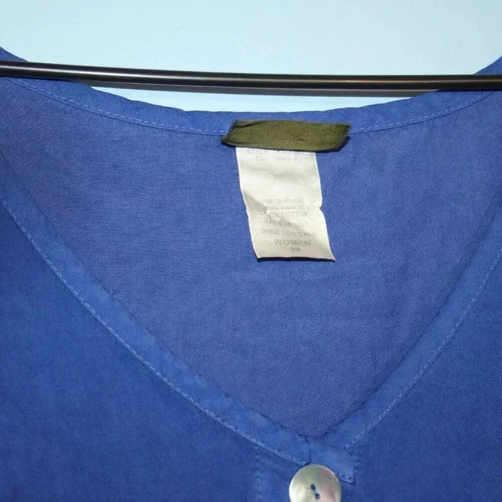 Blue Cactus Brand Sleeveless Hand Painted Vintage Blue Dress Made in the USA - Picture 11 of 14